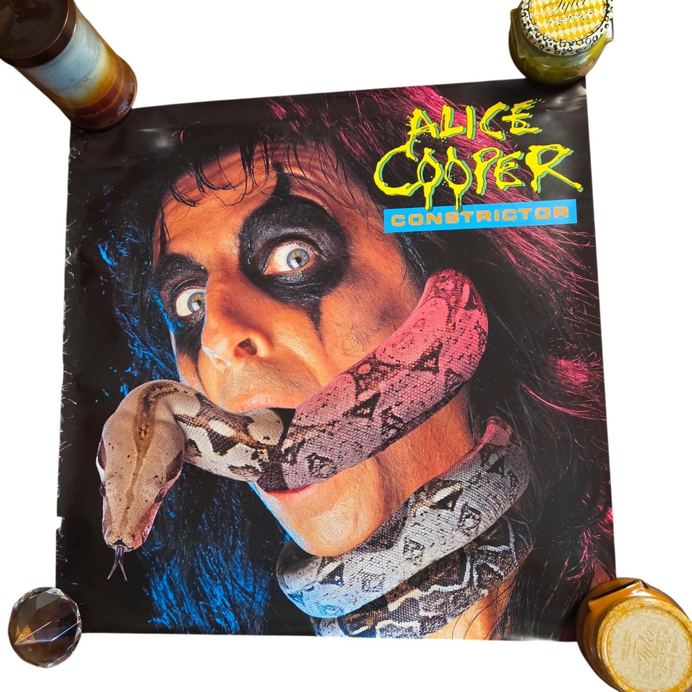 Alice Cooper Constrictor Vintage 1980s Promo Poster Display 24x24 Metal Rock